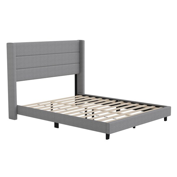 Flash Furniture Gray Queen Platform Bed with Headboard - YK-1078-GY-Q-GG