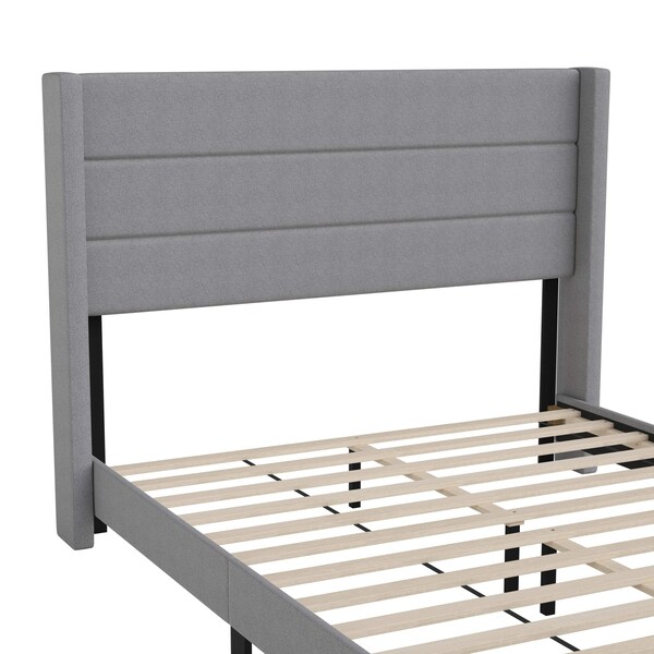 Flash Furniture Gray Queen Platform Bed with Headboard - YK-1078-GY-Q-GG