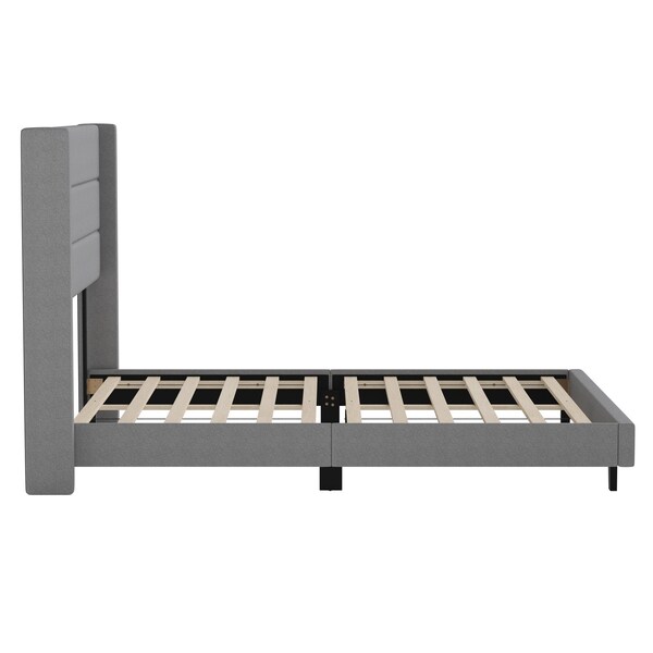Flash Furniture Gray Queen Platform Bed with Headboard - YK-1078-GY-Q-GG