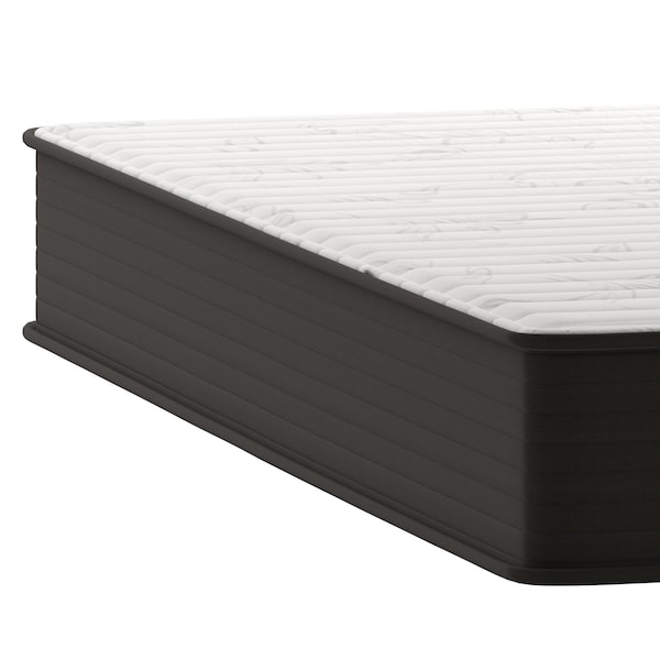 Flash Furniture Dream 10 in Hybrid Mattress, Queen Size High Density Foam and Pocket Spring Mattress in a Box, White/Black - DR-E230P-R-Q-10-GY-GG