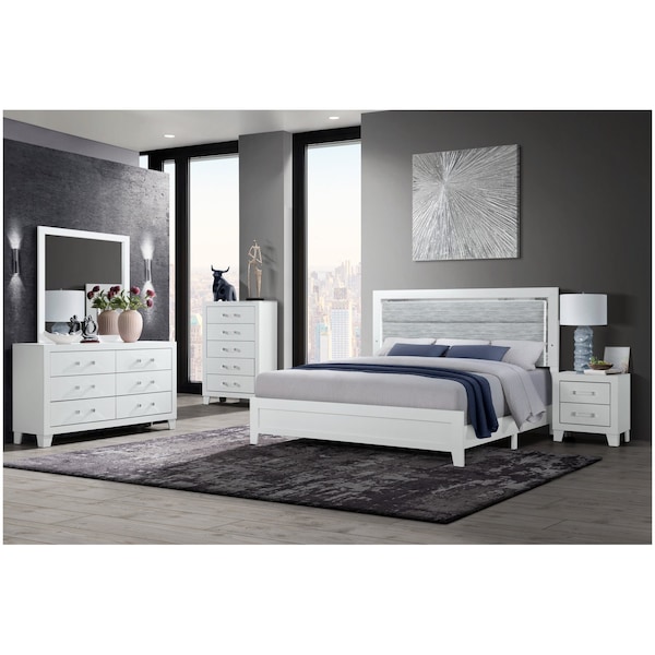 Global Furniture Usa LUCCIA-WHITE-QB W/LED - 5593