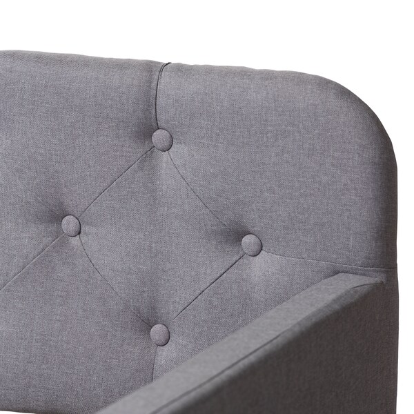 Baxton Studio Camelia Grey Twin Size Sofa Daybed with Roll-Out Trundle Bed - 150-9014