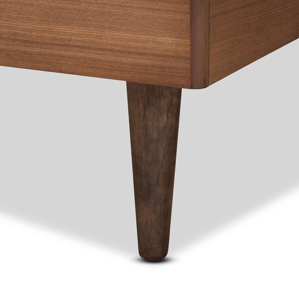Baxton Studio Rina Mid-Century Modern Ash Walnut Finished Wood Twin Size Platform Bed Frame - 180-11158-ZORO