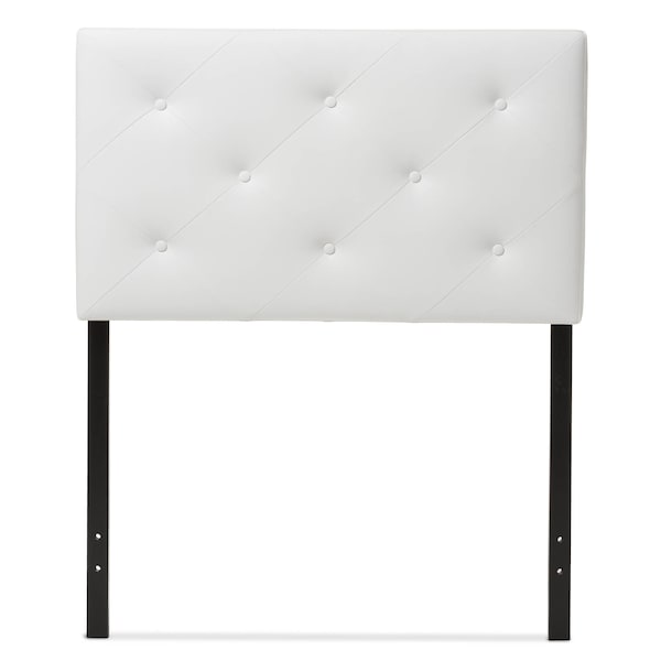 Baxton Studio Baltimore Modern White Faux Leather Upholstered Twin Size Headboard - 125-6962
