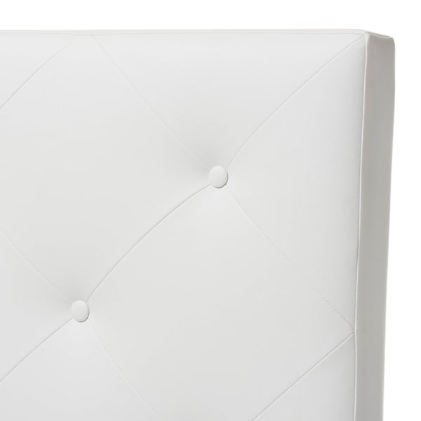 Baxton Studio Baltimore Modern White Faux Leather Upholstered Twin Size Headboard - 125-6962