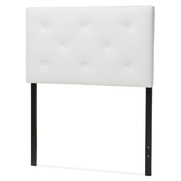 Baxton Studio Baltimore Modern White Faux Leather Upholstered Twin Size Headboard - 125-6962