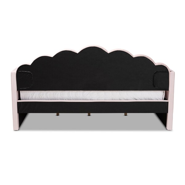 Baxton Studio Timila Modern and Contemporary Light Pink Velvet Fabric Upholstered Queen Size Daybed - 213-11552-ZORO