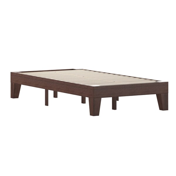 Flash Furniture Walnut Twin Size Solid Wood Platform Bed - YKC-1090-T-WAL-GG