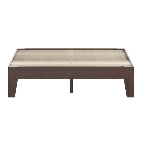 Flash Furniture Walnut Twin Size Solid Wood Platform Bed - YKC-1090-T-WAL-GG