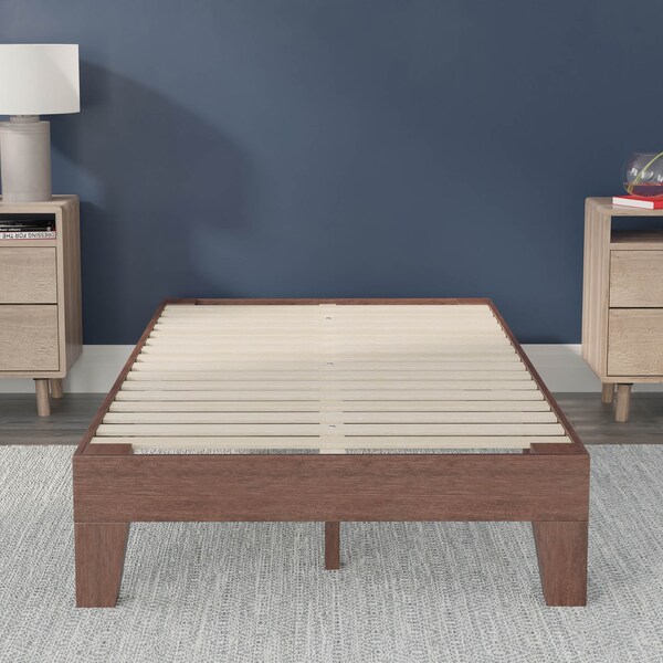 Flash Furniture Walnut Twin Size Solid Wood Platform Bed - YKC-1090-T-WAL-GG