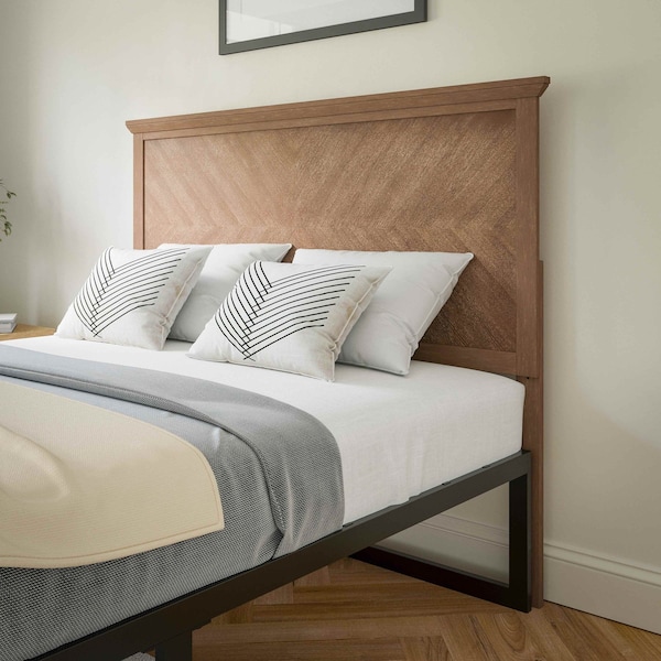 Flash Furniture Full Light Brown Herringbone Adjustable Headboard - MG-97881-FHB-F-LTBRN-GG