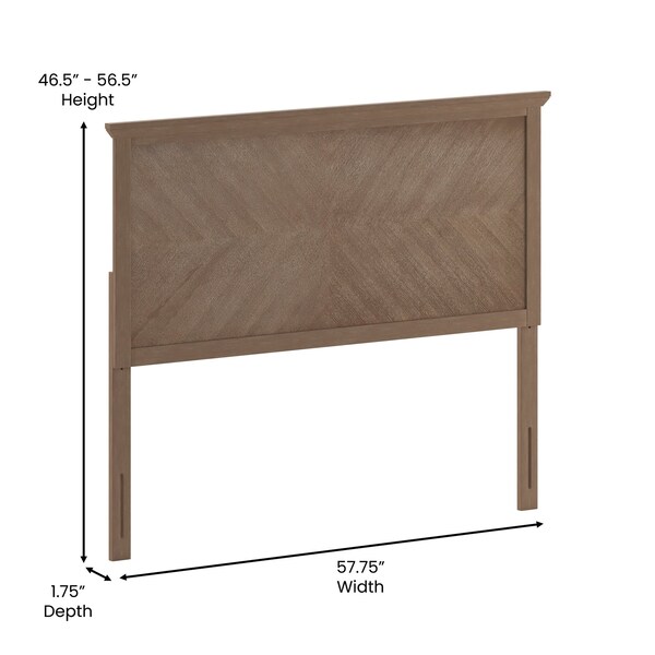 Flash Furniture Full Light Brown Herringbone Adjustable Headboard - MG-97881-FHB-F-LTBRN-GG