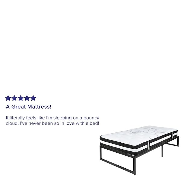 Flash Furniture Twin Platform Bed Frame and 12" Mattress Set - XU-BD10-12PSM-T-GG