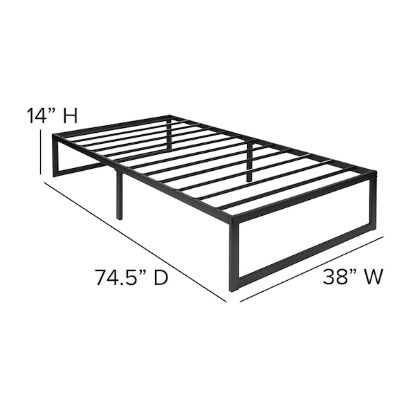 Flash Furniture Twin Platform Bed Frame and 12" Mattress Set - XU-BD10-12PSM-T-GG