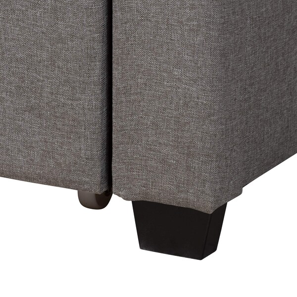 Baxton Studio Coronado MidCentury Modern Transitional Grey Fabric Full Size 3Drawer Storage Platform Bed - 224-13082-ZORO