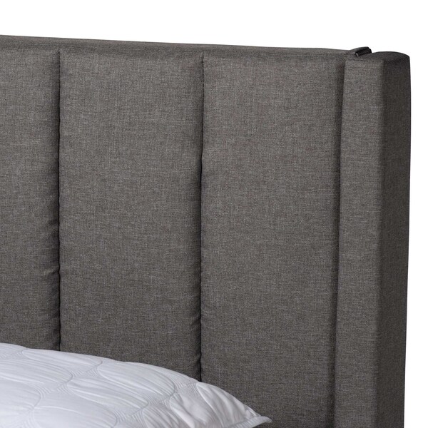 Baxton Studio Coronado MidCentury Modern Transitional Grey Fabric Full Size 3Drawer Storage Platform Bed - 224-13082-ZORO