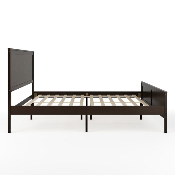 Martha Stewart Corbin King Size Solid Wood Platform Bed w/Wooden Headboard and Footboard, Dark Brown - MG-090026-K-DKBRN-MS