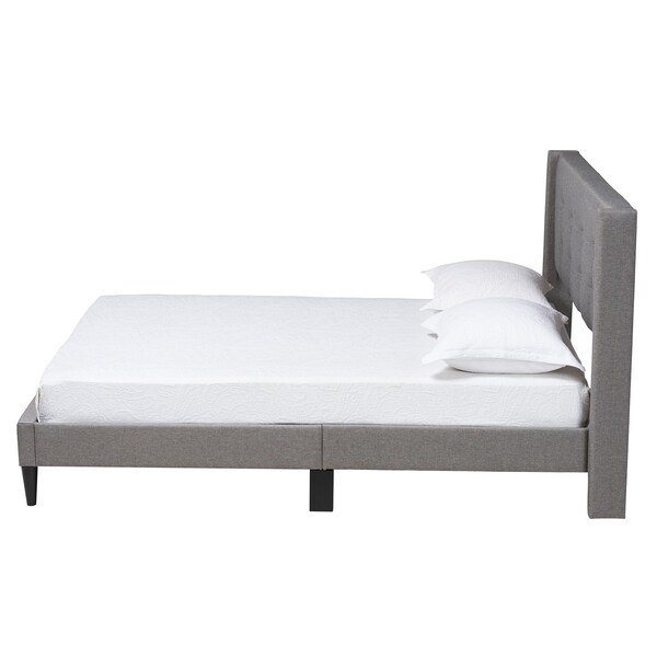 Baxton Studio Casol MidCentury Modern Transitional Grey Fabric Upholstered Queen Size Platform Bed - 224-13088-ZORO