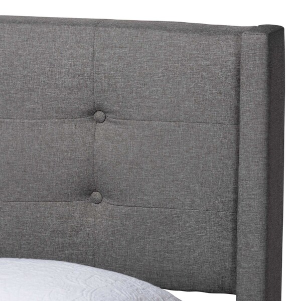 Baxton Studio Casol MidCentury Modern Transitional Grey Fabric Upholstered Queen Size Platform Bed - 224-13088-ZORO