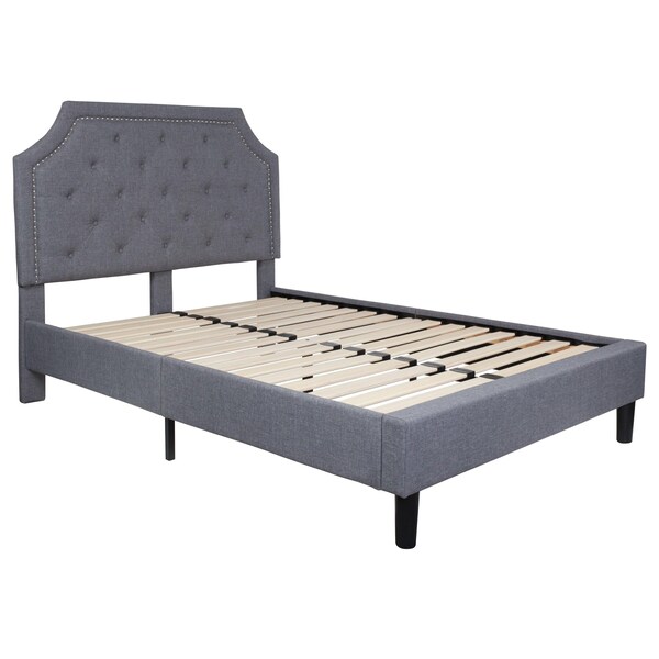 Flash Furniture Full Size Lt Gray Fabric Platform Bed w/ Mattress - SL-BM10-10-GG