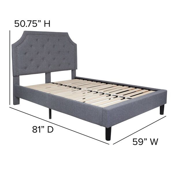 Flash Furniture Full Size Lt Gray Fabric Platform Bed w/ Mattress - SL-BM10-10-GG