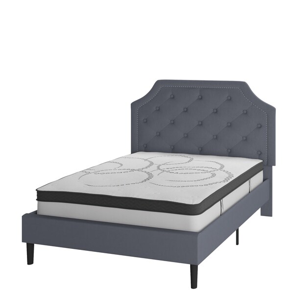 Flash Furniture Full Size Lt Gray Fabric Platform Bed w/ Mattress - SL-BM10-10-GG