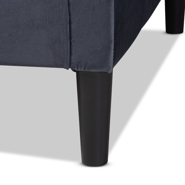 Baxton Studio Cora ModernGrey Velvet Upholstered and Dark Brown Finished Wood Full Size Daybed - 200-12554-ZORO