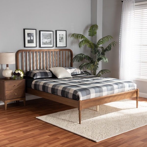 Baxton Studio Neilan ModernWalnut Brown Finished Wood Platform Bed-Full - 193-11489-ZORO