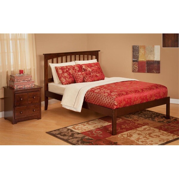 Atlantic Furniture Atlantic Furniture AR8731004 Mission Full Bed with Open Foot Rail in an Antique Walnut Finish - AR8731004
