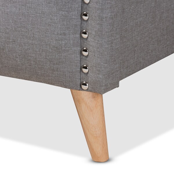 Baxton Studio Felisa Grey Upholstered and Button Tufted King Size Platform Bed - 156-9509