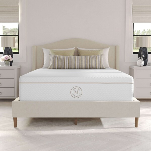Martha Stewart SleepComplete 12 Inch Full Medium Plush DA Cooling Gel Memory Foam Mattress w/Jacquard Quilted Top - CL-MODH-12F-MS