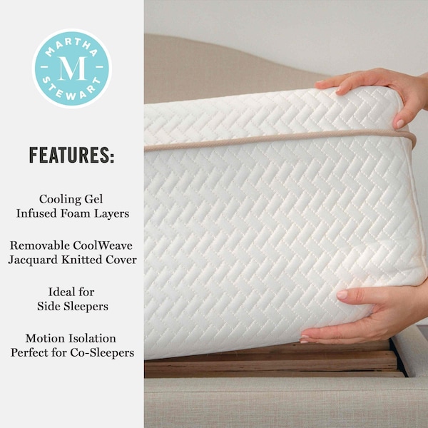 Martha Stewart SleepComplete 12 Inch Full Medium Plush DA Cooling Gel Memory Foam Mattress w/Jacquard Quilted Top - CL-MODH-12F-MS