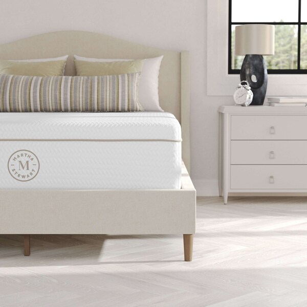 Martha Stewart SleepComplete 12 Inch Full Medium Plush DA Cooling Gel Memory Foam Mattress w/Jacquard Quilted Top - CL-MODH-12F-MS