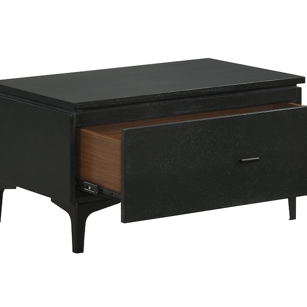 Armen Living Legend 3 Piece Gray Fabric Queen Platform Bed and Nightstands Bedroom Set - SETLEBDCHQN3A
