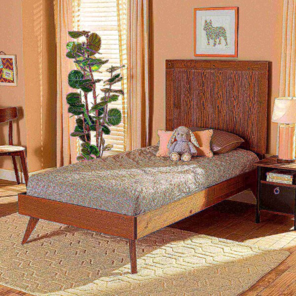 Baxton Studio Amira Mid-Century Modern Transitional Ash Walnut Finished Wood Twin Size Platform Bed - 180-11154-11159-ZORO