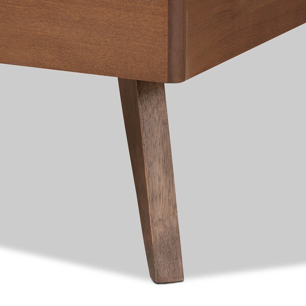 Baxton Studio Amira Mid-Century Modern Transitional Ash Walnut Finished Wood Twin Size Platform Bed - 180-11154-11159-ZORO