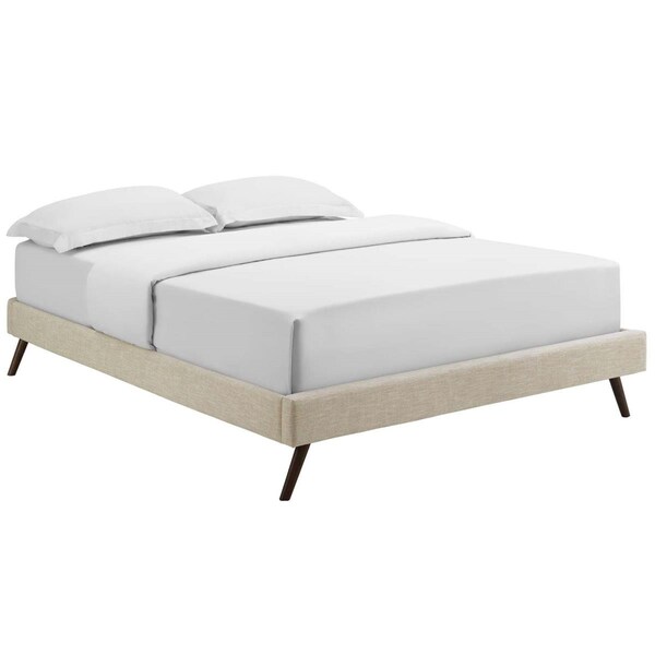 Modway Furniture Loryn Full Fabric Bed Frame with Round Splayed Legs - Beige, 13 x 57.5 x 80.5 in. - MOD-5889-BEI
