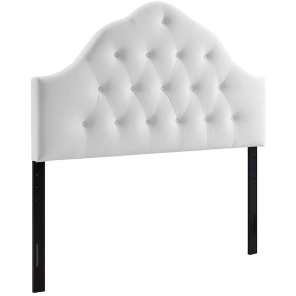 Modway Furniture Sovereign Diamond Tufted Performance Velvet Headboard, White - Queen Size - MOD-6124-WHI