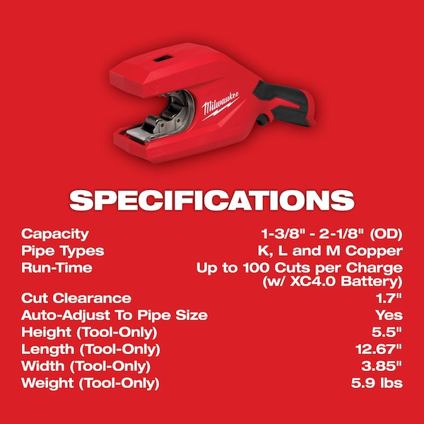 Milwaukee Tool M12(TM) Copper Tubing Cutter - 2479-20