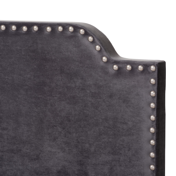 Baxton Studio Darcy Luxe and Glamour Dark Grey Velvet Upholstered Full Size Bed - 149-8956