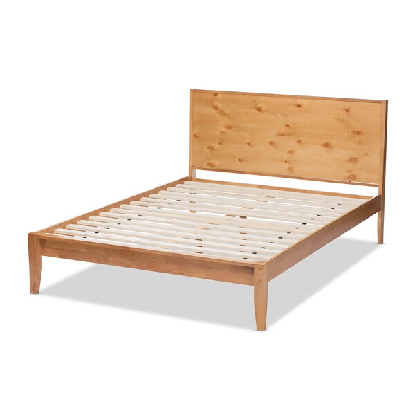 Baxton Studio Marana Modern Oak and Pine Finished Wood Queen Size Platform Bed - 147-8083