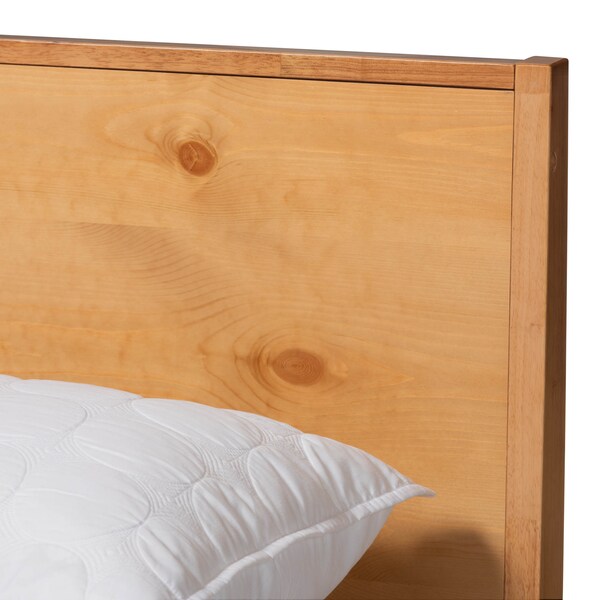 Baxton Studio Marana Modern Oak and Pine Finished Wood Queen Size Platform Bed - 147-8083