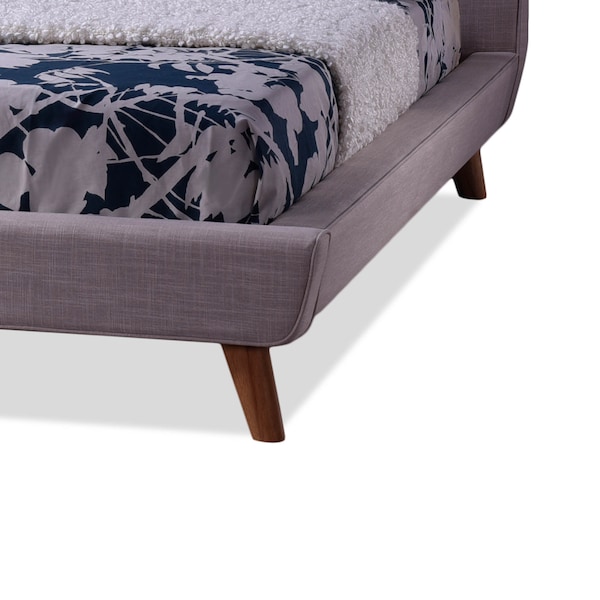 Baxton Studio Jonesy Mid-century Beige Upholstered King Size Platform Bed - 120-6707