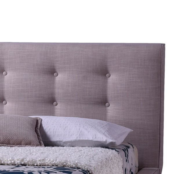 Baxton Studio Jonesy Mid-century Beige Upholstered King Size Platform Bed - 120-6707