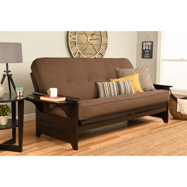 Templeton Phoenix Espresso Futon Frame with Linen Cocoa Mattress - Full Size - TE3010751