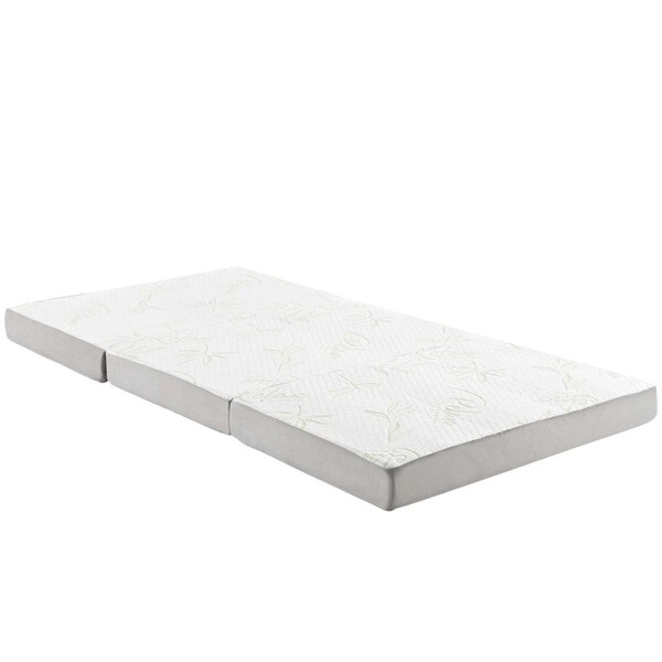 Modway Furniture 4 H x 80 W x 39 L in. Relax Tri-Fold Mattress, White - MOD-5781-WHI