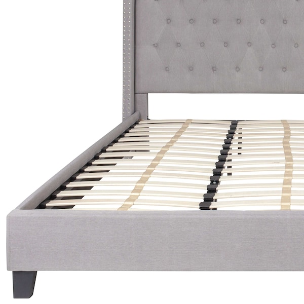 Flash Furniture Platform Bed, Riverdale, King, Light Gray - HG-44-GG