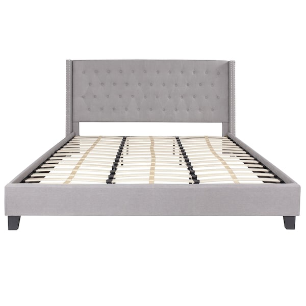 Flash Furniture Platform Bed, Riverdale, King, Light Gray - HG-44-GG