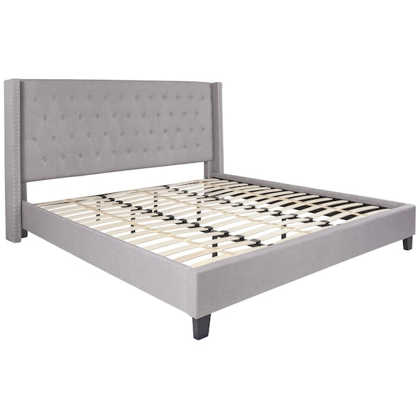 Flash Furniture Platform Bed, Riverdale, King, Light Gray - HG-44-GG