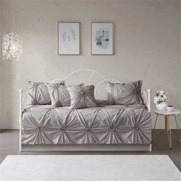 Madison Park Madison Park MP13-5590 Lorilyn Day Bed Cover Set; Dark Gray - 6 Piece - MP13-5590